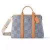 WEEKEND TOTE BLUE DAMIER DENIM 3D COTTON CANVAS N40702 - LW442