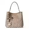 GUCCI GG CANVAS EMBLEM MEDIUM BUCKET BAG BEIGE/BROWN 2025 - BG112