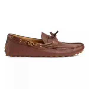 MEN'S DRIVER WITH INTERLOCKING G IN BROWN - GL103