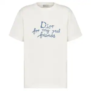 DI0R AND HYLTON NEL T-SHIRT, RELAXED FIT WHITE COTTON JERSEY - DOT050