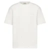 DIOR COUTURE T-SHIRT, RELAXED FIT WHITE DISTRESSED-EFFECT COTTON JERSEY - DOT045