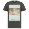 DIOR HERITAGE PRINTED T-SHIRT, REGULAR FIT BLACK COTTON JERSEY - DOT036
