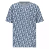 DIOR OBLIQUE T-SHIRT, RELAXED FIT BLUE AND WHITE TERRY COTTON JERSEYY - DOT046