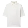 EMBROIDERED SHORT-SLEEVED COTTON BLEND POLO SHIRT IN WHITE - LVTS141