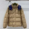 GG Canvas Down Jacket in Camel and Dark Brown - GCJ056