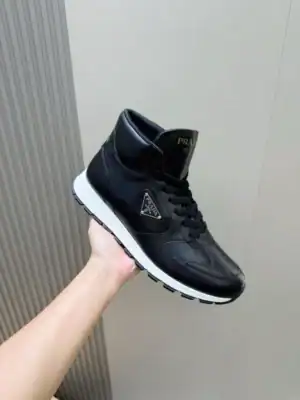 PRADA BRUSHED LEATHER SNEAKERS - PRS072