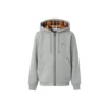 Burberry Letter Graphic Cotton Blend Zip Hoodie Pale Grey Melange - BCK007