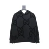 Gucci Hoodie 24Fw Double G Flocked Black Print - GCK068