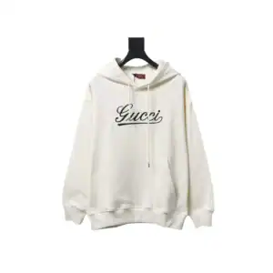 Gucci Hoodie 25Fw Musical Note Signature Logo Embroidery White - GCK066