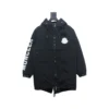 Moncler Sleeve LOGO Lettering Long Down Jacket Black - MC166