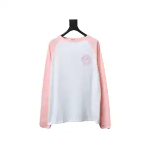 Chrome Hearts 25FW Embroidered Horseshoe Patchwork Long Sleeves Pink and White - CHK037