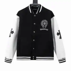 Chrome Hearts Embroidered Logo Patchwork Jacket (Black and White) - CHC006