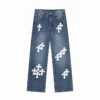 Chrome Hearts White Cross-patterned Jeans - CHJ011