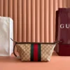 GUCCI ESSENCE CLASSIC GG CANVAS TOILETRY BAG IN BROWN - BG165