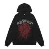 Sp5der OG Rhinestone Logo Hoodie Black - SDH009