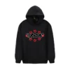 Sp5der Print Floral Hoodie Black - SDH051